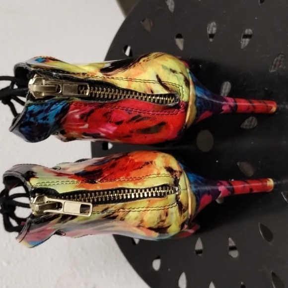Steve Madden Cythiaa Multi-Color Open Toe Lace Up Heels Sz 5.5 M Beautful - Picture 6 of 15